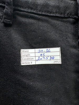 Denim Co.® Waist: 34" to 36" | Black | Distressed Denim Pants | Poly - Elastane | 2492 - Genuine Maal