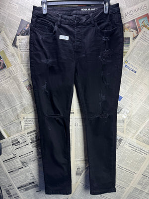 Denim Co.® Waist: 36" | Blue | Skinny Distressed Denim Pants | Poly - Cotton | 2494 - Genuine Maal