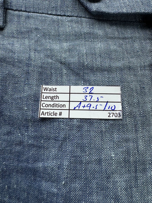 Next® Waist: 32" | Blue | Slim Fit Smart Casual Pants | Linen | 2703 - Genuine Maal