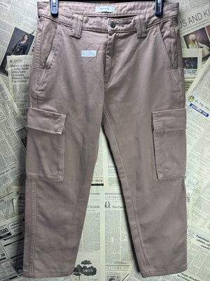 Reserved® Waist: 32" | Tan | Relaxed Fit Cargo Denim Pants | Cotton | 2737 - Genuine Maal