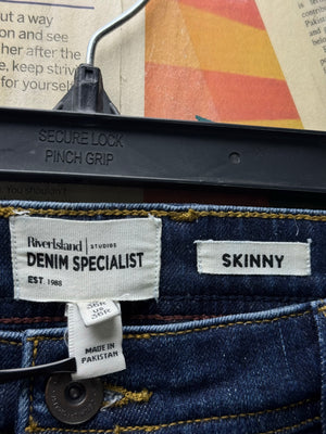 River Island® Waist: 36" | Blue | Skinny Fit Denim Pants | Cotton - Elastane | 2456 - Genuine Maal