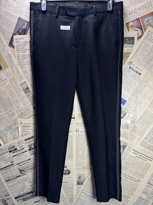 Markslater® Waist: 34" | Black | Skinny Fit Dress Pants | Poly - Viscose | 2719 - Genuine Maal