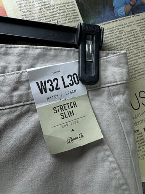 Denim Co.® Waist: 32" | Grey | Slim Fit Chino Pants | Cotton - Elastane | 2481 - Genuine Maal
