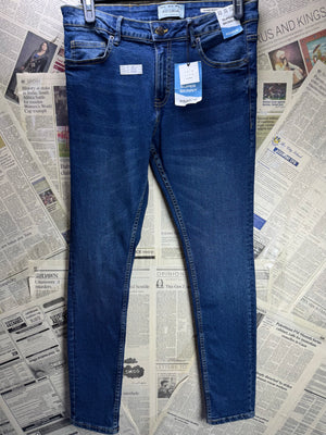 Pull&Bear® Waist: 32" | Blue | Super Skinny Denim Pants | Cotton - Elastane | 2739 - Genuine Maal