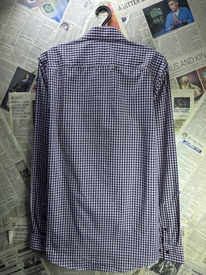 Primark® Small | Chest: 19.5" | Check | Colar: 15.5" Slim Fit Shirt | Poly - Cotton | 4456 - Genuine Maal