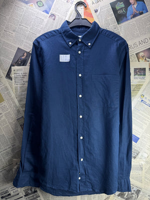 Zara® Small | Chest: 20" | Blue | Shirt | Cotton - Linen | 4477 - Genuine Maal