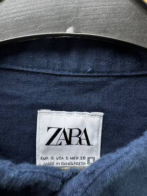 Zara® Small | Chest: 20" | Blue | Shirt | Cotton - Linen | 4477 - Genuine Maal