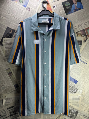 Jack & Jones® Medium | Chest: 22.5" | Stripes | Camp Shirts | Cotton | 4483 - Genuine Maal