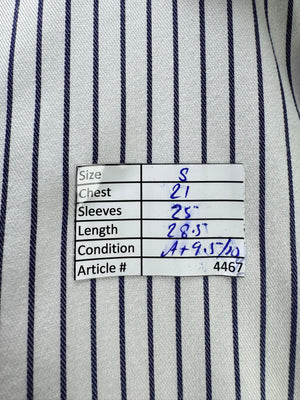 T.M. Lewin® Small | Chest: 21" | White Stripes | Collar: 15" Slim Fit Shirt | Cotton | 4467 - Genuine Maal