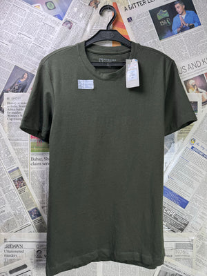 Primark® XS | Chest: 17.5" | Olive | T-Shirt | Cotton - Elastane | 3714 - Genuine Maal
