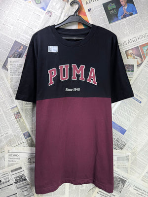 P*ma® XL | Chest: 25" | Black & Maroon | T-Shirt | Cotton - Poly | 3692 - Genuine Maal