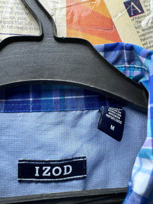 IZOD® Medium | Chest: 22.5" | Blue Check | Shirts | Poly - Elastane | 4489 - Genuine Maal