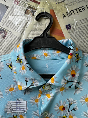 Fairway & Greene® Large | Chest: 23" | Light Blue with Floral Pattern | Golf Polo | Poly | 3328 - Genuine Maal