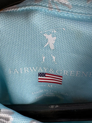 Fairway & Greene® Large | Chest: 23" | Light Blue with Floral Pattern | Golf Polo | Poly | 3328 - Genuine Maal