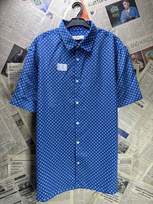 M&S® Large | Chest: 23" | Blue | Camp Shirt | Polyester | 4648 - Genuine Maal