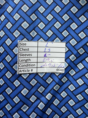M&S® Large | Chest: 23" | Blue | Camp Shirt | Polyester | 4648 - Genuine Maal