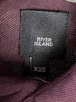 River Island® XXS | Chest: 15.5" | Wine | Shirt | Cotton - Elastane | 3703 - Genuine Maal