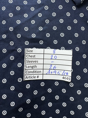 Burton® Small | Chest: 20" | Blue Polka Dots | Shirt | Poly - Cotton | 4649 - Genuine Maal