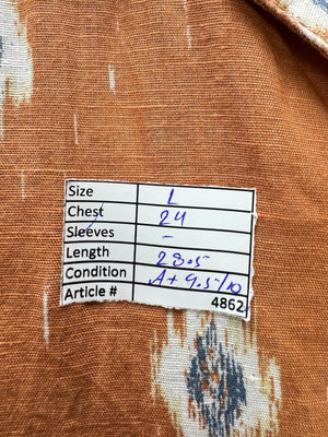 Sonoma® Large | Chest: 24" | Orange | Camp Shirt | Cotton - Linen | 4862 - Genuine Maal