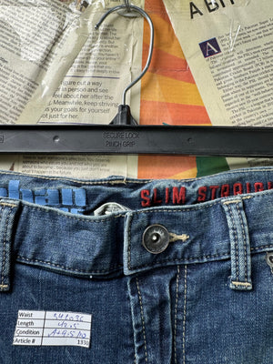 Urban Pipeline® Waist: 34" to 36" | Blue | Slim Straight Fit Denim Pants | Cotton - Spandex | 1330 - Genuine Maal