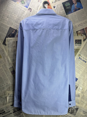 Primark® Medium | Chest: 21.5" | Blue | Collar: 15.5" Slim Fit Shirts | Poly - Cotton | 4663 - Genuine Maal