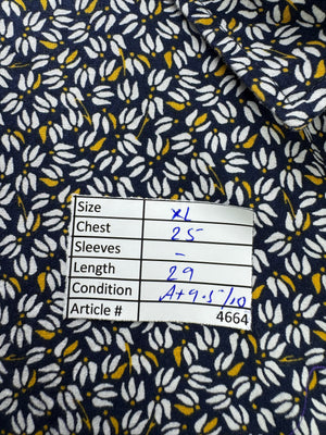 M&S® XL | Chest: 25" | Floral | Shirt | Cotton | 4664 - Genuine Maal