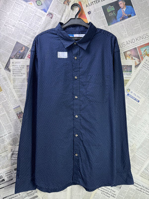 Old N*vy® XL | Chest: 25.5" | Navy Blue with Polka Dots | Shirt | Cotton - Elastane | 3338 - Genuine Maal