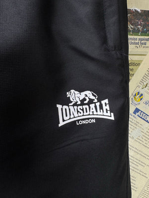 Lonsdale® Waist: 30" to 32" | Black | Sports Trousers | Polyester | 3027 - Genuine Maal