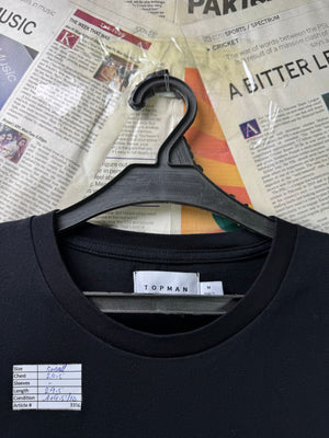 Topman® Small | Chest: 20.5" | Black | T-Shirt | Cotton | 3356 - Genuine Maal