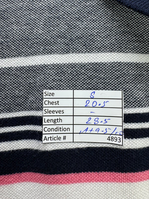 Primark® Small | Chest: 20.5" | Stripes | Polo Shirt | Cotton | 4893 - Genuine Maal