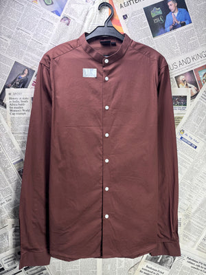 Asos® Small | Chest: 19.5" | Band Collar Shirt | Cotton - Elastane | 3530 - Genuine Maal