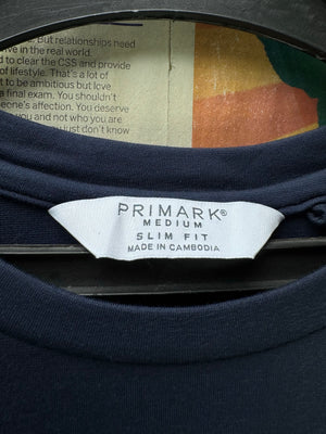 Primark® Small | Chest: 19" | Blue | Slim Fit T-Shirt | Viscose - Nylon - Elastane | 4683 - Genuine Maal
