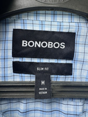 Bonobos® Medium | Chest: 21.5" | Blue Check | Performance Shirt | Nylon - Spandex | 3546 - Genuine Maal