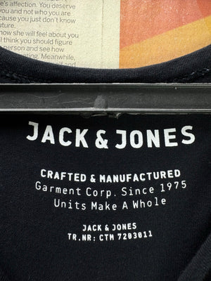 Jack&Jones® Small | Chest: 21" | Black | T-Shirt | Cotton - Elastane | 4678 - Genuine Maal