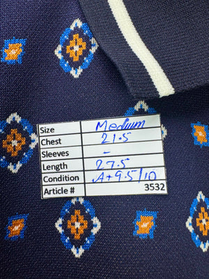 Kenzo Paris® Medium | Chest: 21.5" | Medallions Print | Polo | Polyamide - Elastane | Made in Portugal | 3532 - Genuine Maal