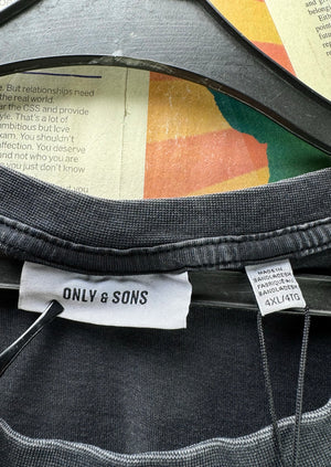 Only&Sons® XXXL | Chest: 29" | Black | T-Shirt | Cotton | 5108 - Genuine Maal