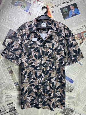 Zara® Small | Chest: 21" | Tiger Print | Camp Shirt | Cotton | 3736 - Genuine Maal