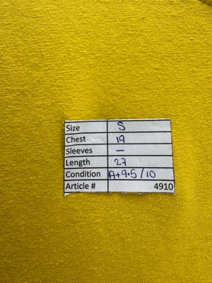 Primark® Small | Chest: 19" | Yellow | T-Shirt | Cotton - Elastane | 4910 - Genuine Maal