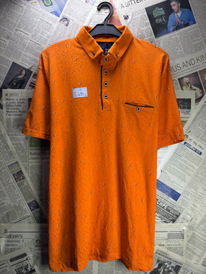 Weens® Large | Chest: 23" | Orange | Polo Shirt | Cotton - Elastane | 5294 - Genuine Maal
