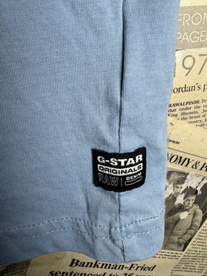 G - star Raw® Small | Chest: 19.5" | Blue | T-Shirt | Cotton | 4516 - Genuine Maal