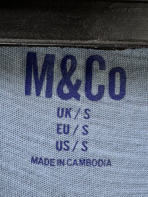 M&Co® Small | Chest: 20" | Blue | T-Shirt | Cotton | 3972 - Genuine Maal