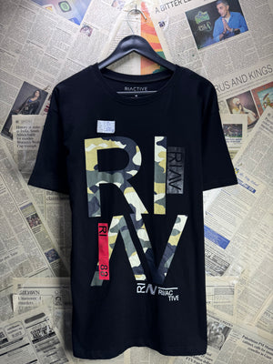 River Island® Medium | Chest: 21.5" | Black | T-Shirts | Cotton | 4506 - Genuine Maal