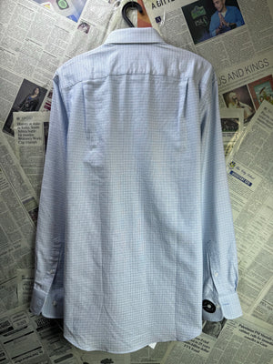 Tailor & Son® Small | Chest: 21" | Light Blue with Pattern | Shirt | Cotton | 3948 - Genuine Maal