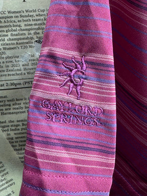 Ashworth® Large | Chest: 23.5" | Pink Stripes | Golf Polo | Polyester | 4958 - Genuine Maal