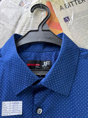 JF® Large | Chest: 23.5" | Roya Blue with Polka Dots | Shirt | Cotton - Poly | 3797 - Genuine Maal