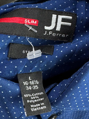 JF® Large | Chest: 23.5" | Roya Blue with Polka Dots | Shirt | Cotton - Poly | 3797 - Genuine Maal