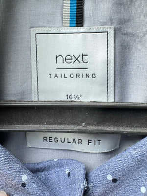 Next® Large | Chest: 23.5" | Blue with Dots | Shirt | Cotton - Poly - Elastane | 3801 - Genuine Maal