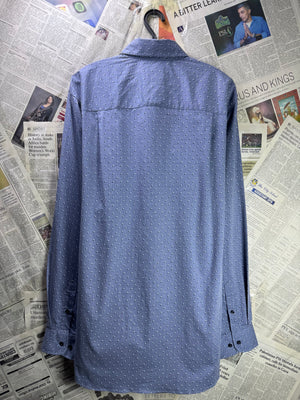 Next® Large | Chest: 23.5" | Blue with Dots | Shirt | Cotton - Poly - Elastane | 3801 - Genuine Maal