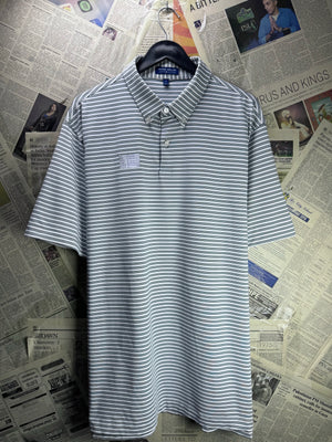 Peter Millar® L/XL | Chest: 24.5" | Stripes | Golf Polo | Poly - Spandex | 5136 - Genuine Maal