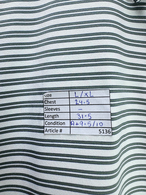Peter Millar® L/XL | Chest: 24.5" | Stripes | Golf Polo | Poly - Spandex | 5136 - Genuine Maal